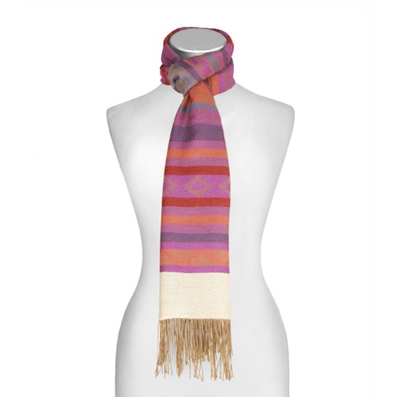 Patterns Form South Wide Scarf. Made in Peru - Picture 1 of 4